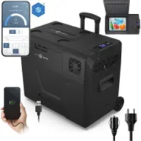Peme Glacière à compresseur Expedition 39 L Dark Sky - Glacière de voiture 230 V, glacière électrique pour camion, voiture ou camping, avec roulettes, température de -20 °C