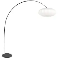 Steinhauer Lampadaire - blanc noir - Curve - plastique métal - lampe arquée - E27 - 4272ZW - Anne Lighting