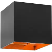 Highlight Spot mural Square noir avec or 10cm