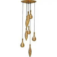 Masterlight Lampe suspendue dorée Aton 8 lumières