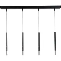Masterlight Lampe suspendue de table à manger noire Flute Cylindres design à 4 lumières