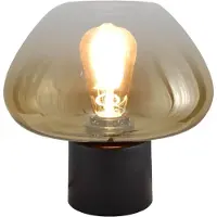 Masterlight Lampe de table Genua noir avec verre doré Ø 24cm