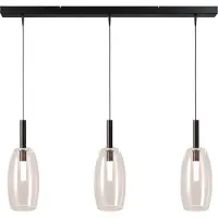 Masterlight Lampe pendante 3L Ø 11,5cm Lido Olive avec du verre transparent