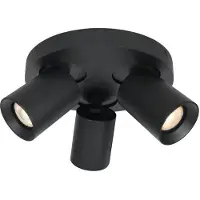 Artdelight Plafonnier rond Megano 3 lumières noir