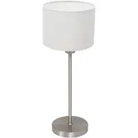 Mexlite - lampe de table - Noor - acier blanc - métal textile - lampe de chevet - E27 - 4414ST