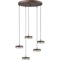 Masterlight Lampe suspendue à 5 lumières Imperia Ø 50 cm de cacao brun