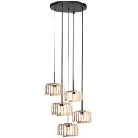 Steinhauer Suspension 5 lumières HaloSwap rond Ø 50cm