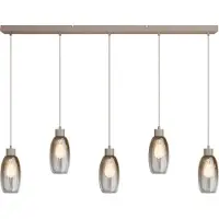 Masterlight Lampe suspendue en verre Olive 5x Ø 12,5cm - sable