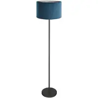 Steinhauer Lampadaire noir Noor avec capuche bleue