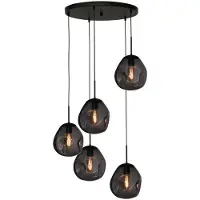 Masterlight Lampe suspendue Vide Lava 5x verre à fumée Ø 24cm