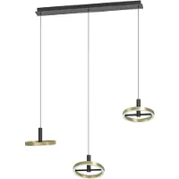 Eglo Suspension Brest 3 lumières droites noires avec de l’or