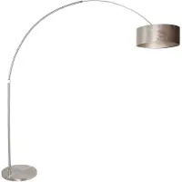 Steinhauer Lampe à arc Sparkled Acier inoxydable avec capot velours taupe