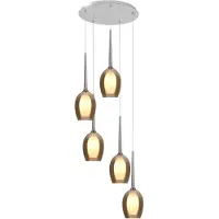 Highlight Suspension Belle nickel 5 lumières rond
