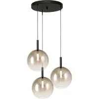 Masterlight Lampe pendante 3L Vide Lido Ball avec un verre Ø de 24 cm doré qui s’estompe.