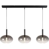 Masterlight Lampe pendante 3L Ø 24cm Lido Onion avec du verre qui s’estompe à la fumée