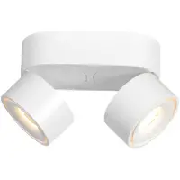 Mexlite Spot blanc à 2 ampoules Fez 2674W, à intensité variable, orientable et inclinable, en plastique/métal, style moderne,