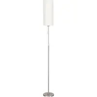 Highlight Lampadaire Victoria nickel mat avec abat-jour blanc cassé