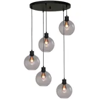 Masterlight Lampe suspendue Vide Lazise 5x Ø 20cm noir