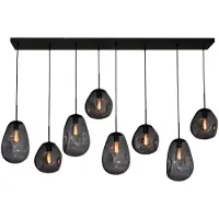 Masterlight Lampe suspendue Lava 8x verre à fumée