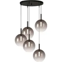 Masterlight Lampe pendante 5L vide Lido Ball avec du verre Ø de 24 cm qui décolore la fumée