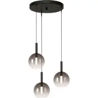 Masterlight Lampe pendante 3L Vide Lido Ball avec du verre Ø 17 cm qui décolore la fumée