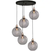 Masterlight Lampe suspendue Vide Lazise Or 5 lumières