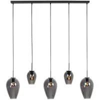 Steinhauer Suspension - noir - HaloSwap - verre métal - grande lampe de table à manger - E27 - 4280ZW -