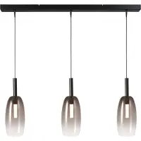 Masterlight Lampe pendante 3L Ø 11,5cm Lido Olive avec du verre qui s’estompe à la fumée