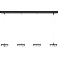 Masterlight Lampe suspendue à 4 lumières Imperia Nickel noir de 130 cm