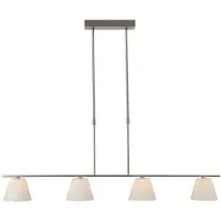 Masterlight Lampe suspendue salle à manger Calabro Nickel à 4 ampoules