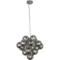 Searchlight Lampe suspendue Verre Berry Globe 17 lumières noir avec verre fumé