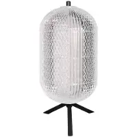 Mexlite - lampe de table - Geripu - argent noir - plastique métal - Ø 15cm - LED - 3841ZW