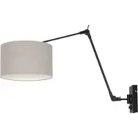 Steinhauer Lampe de lecture murale Prestige Chic noir avec abat-jour taupe 30cm