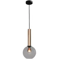 Masterlight Lampe suspendue Ø 20cm Bella 2 Laiton doré avec verre fumé