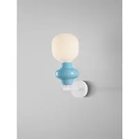 Lyora Applique murale Clio céramique bleue avec verre blanc