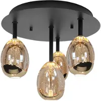 Highlight Plafonnier Golden Egg noir 2 lumières