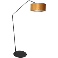 Steinhauer Lampadaire Zig-Zag noir avec abat-jour doré Ø 40cm