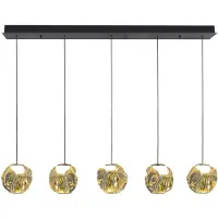 Highlight Suspension Melina Noir avec verre ambré droit