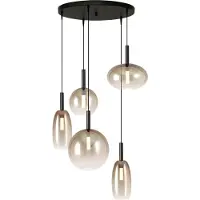 Masterlight Lampe pendante 5L vide Lido Ball avec du verre doré qui s’estompe.