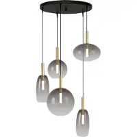 Masterlight Lampe pendante 5L vide Lido Ball Or avec verre doré qui s’estompe.