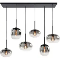 Highlight Suspension Bellini Noir 6 lumières droit