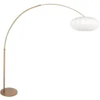Steinhauer Lampe à arc Sparkled Light bronze avec abat-jour boule blanche Ø 45cm