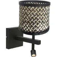 Steinhauer Applique murale Stang noir avec bambou