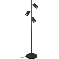 Artdelight Lampadaire Megano noir 3 lumières