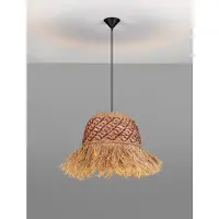 Lyora Lampe en paille Sorello Rouge avec marron
