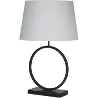 Searchlight Lampe de table Elegant noir avec capuche blanche