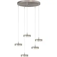 Masterlight Lampe suspendue à 5 lumières Imperia Ø 50 cm de nickel