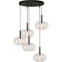 Masterlight Lampe pendante 5L vide Lido Onion avec un verre transparent de 24 cm Ø