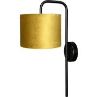 Masterlight Applique noire Venus avec abat-jour doré