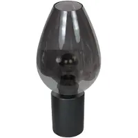 Mexlite Lampe de table - noir - Bloeba - verre métal - Ø 23cm - E27 - 4377ZW -